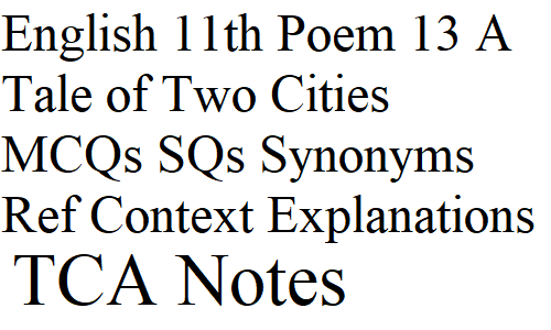 Intermediate English Th Poem A Tale Of Two Cities Mcqs Short