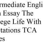 Intermediate English 12th Essay The College Life With Quotations