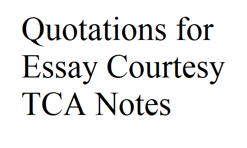 Quotations for Essay Charity TCA Notes