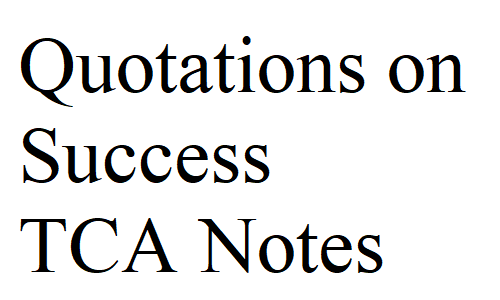 Quotations on Success TCA Notes