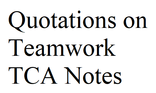 Quotations on Teamwork TCA Notes